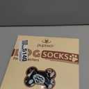 PUPTECK Anti Slip Dog Socks 2 Pairs with Double Grippers for Hardwood Floors, Shoes for Hot/Cold Pavement, Boots & Paws Protectors to Prevent Licking, Traction Booties for Senior Small Large Dogs (Black(Skull))