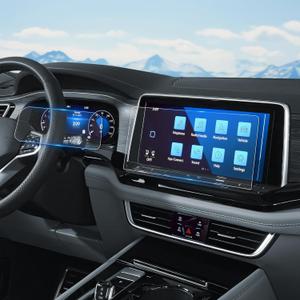 For 2PCS Glossy Tempered Glass 2024 2025 2026 VW Volkswagen Atlas Touchscreen & Dashboard Screen Protector - Atlas (SE/SE with Technology/SEL/SEL Premium R-Line) Accessories