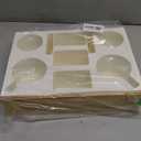 Yerliker Couch Cup Holder Tray, Silicone Couch Caddy Waterproof Anti-spill Sofa Cup Holder for Sofa Bed Car Seat Organizer, Christmas Hold Mugs, Drinks, Snacks, Phones, Remotes(White,Bamboo)