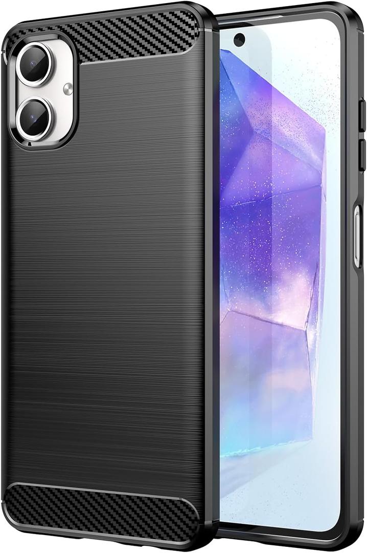 for Samsung Galaxy A06 Case,Shockproof Soft Rubber Protective Phone Case Cover - Black