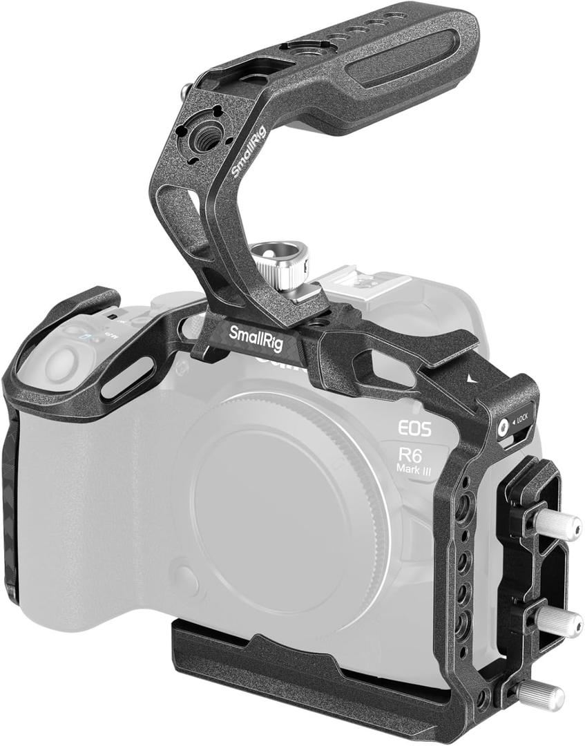 SMALLRIG R6 Mark III / R6 Mark II Cage Black Mamba Handheld Kit for Canon with Top Handle, Full Cage, Cable Clamp for HDMI & USB-C - 5960