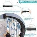 YNL Curved Shower Curtain Rod 35-82In(2.9-6.8Ft), Matte Black Rounded Rustproof Shower Rod for Bathroom Bathtub, Adjustable Arched Shower Rod, Never Rust|Extra Space|Non-Slip|Expandable|Need to Drill