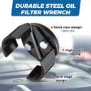 Meonum 3 Pcs Adjustable Oil Filter Removal Tool, Oil Filter Wrench Fit 2-1/2 to 3-1/8 Inch Filters, Include Gloves for Clean Hands, 3/8" Drive