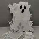 Halloween Lighted Stacked Ghosts Decoration, Pre-Lit with 50 Warm White Lights Spooky Ghosts Lights, Halloween Light Up Ghost for Indoor, Outdoor, Porch, Yard, 42’’ H
