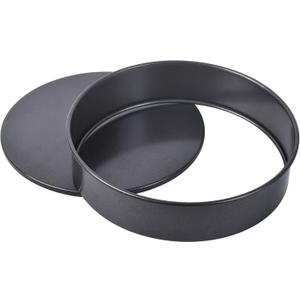Round Cake Pan with Removable Loose Bottom, 8-Inch Non-Stick Chiffon Bakeware for Oven Cheesecake (Black) (Dark-Gray)