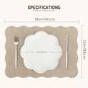 AHHFSMEI Faux Linen Placemats Set of 6 Heat Resistant Non-Slip Stain Proof Table Mats for Kitchen Dining Elegant Decor Place Mats (Linen Beige)