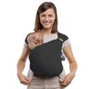 Boba Bliss Pre-Wrapped Baby Carrier with Buckle - Newborn to 7-35 lbs Light, Breathable & Easy to Adjust Hybrid Infant Sling & Toddler Carrier - Certified Hip-Healthy for 0-18 Months - Charcoal