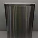 Smudge Resistant Rectangular Trash Can With Soft-Close Foot Pedal, Brushed Stainless Steel, 50 Liter/13.2 Gallon, Satin Nickel Finish, 16.7"L x 14.7"W x 25.9"H