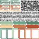 92 Pcs Science Fair Board Supplies 60 Trim Scalloped Poster Boards 18 Presentation Subtitles 6 Project Titles 8 Letter Sticker for Classroom Display Boards(Boho Color,Wave)