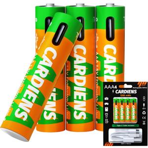 Rechargeable AAA Batteries USB C 1200 mWh Triple AAA Rechargeable Battery 1.5V AAA Lithium Batteries with 4-in-1 Charging Cable and LED Charge Indicator, 4-Pack