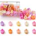 Small Flower Hair Clips 100PCS, Mini Hair Clips Baby Claw Clips Cute Jaw Clips Hair Pins Hair Barrettes Toddler Hair Accessories for Women Girls Kids Teens Pink Colors