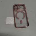 Magnetic for iPhone 17 Pro Case with Glitter Integrated Lens Protection, [Glossy Bumper & Shiny Magnetic Ring] [Compatible with Magsafe] Cute Women Girly Protective Phone Case for iPhone 17 Pro Pink