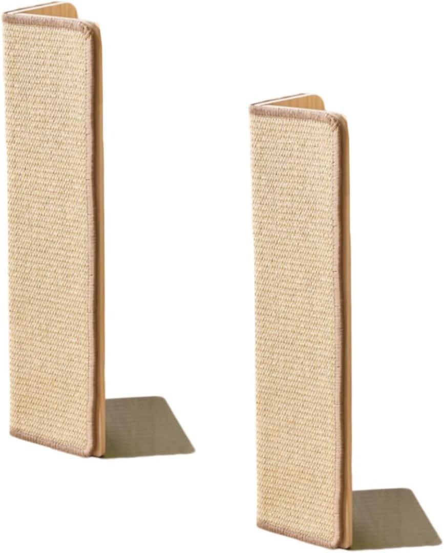 SHENGOCASE 2-Pack Sofa Corner Cat Scratching Post, 23.6" Tall, Sisal, Replaceable Scratch Pad Mat, Couch Protector