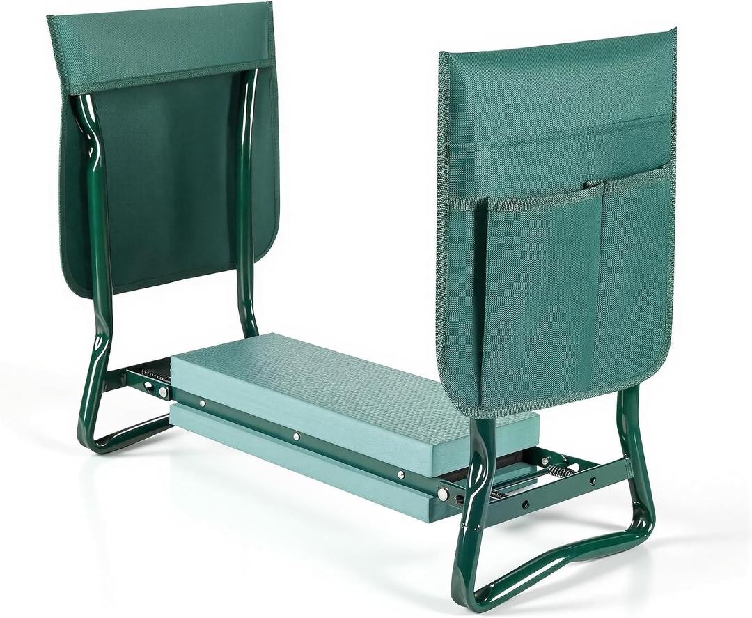 Garden Kneeler and Seat, 2-in-1 Gardening Kneeling Bench, Foldable Heavy Duty Garden Stool with Cushioned Pad, Gardening Gifts for Seniors Women -1PCS