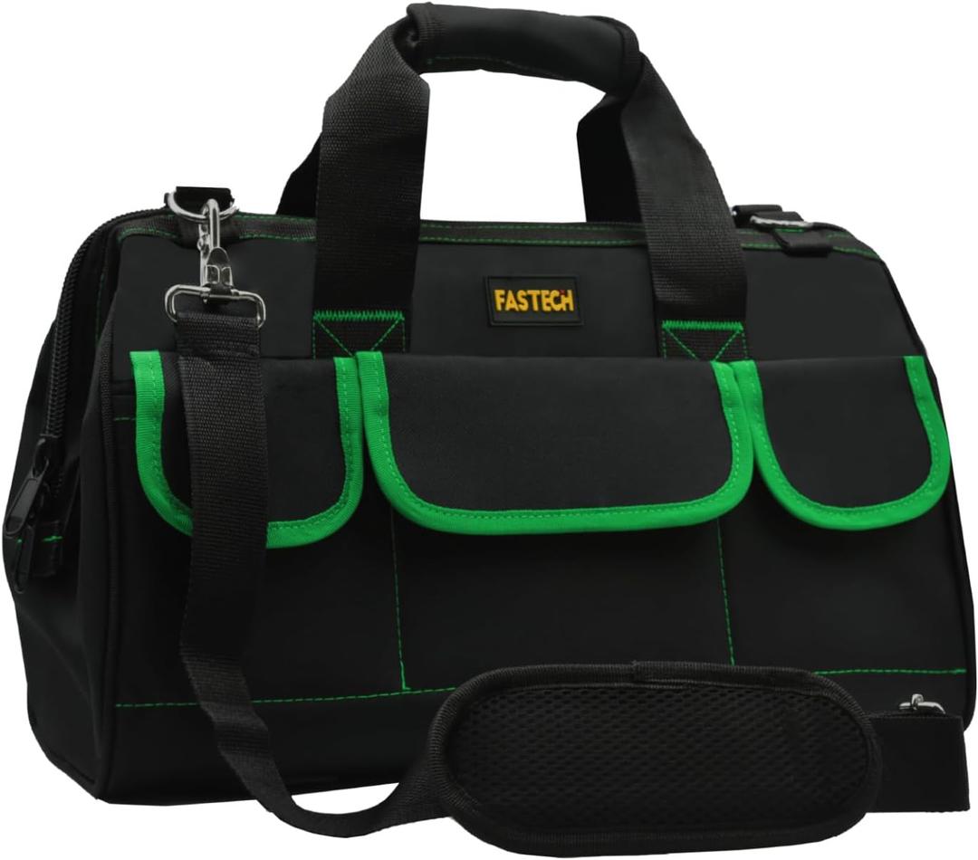 18 Inch Tool Bag With Comfortable Shoulder Straps, Waterproof Wide Mouth Tool Kit, Tool Storage Package For Men/Women (18IN Green)