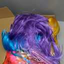 PLULON 9 Pcs Colorful Short Bob Wig and 9 Pcs Sunglass Set Neon Colored Wigs Cosplay Wigs Daily Party Hairpieces for Bachelorette Glow in The Dark Neon Party Favors Halloween Costume Supplies
