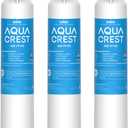 AQUA CREST Replacement for GE RPWFE, RPWF (with CHIP) Refrigerator Water Filter, Compatible with GYE22HMKES, GYS22GMNES, GYE22HBLTS, DFE28JSKSS, GFE28HMHES, GNE29GYNFS, 3 Filters (3 Count(Pack of 1))
