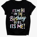 Birthday Girl Shirt Its Me Hi Im The Birthday Girl Its Me T-Shirts Kids Short Sleeve Tee Outfit 5-14 Year