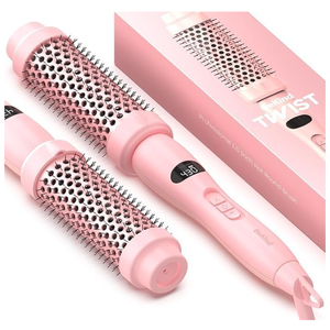 Upgraded Thermal Brush by BeKind Twist Pro  1.5 Inch Versatile Heated Round, Effortless Curling Hair Styling Tools, Negative Ion Blow Out Hot Round Brush, 20s Fast Heats (Peach)