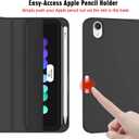 ZryXal for iPad Mini 7 Case A17 Pro 2024/iPad Mini 6 Case 2021 8.3 Inch with Pencil Holder, iPad Mini 7th/6th Generation Case with Soft TPU Back and Auto Sleep/Wake, Black