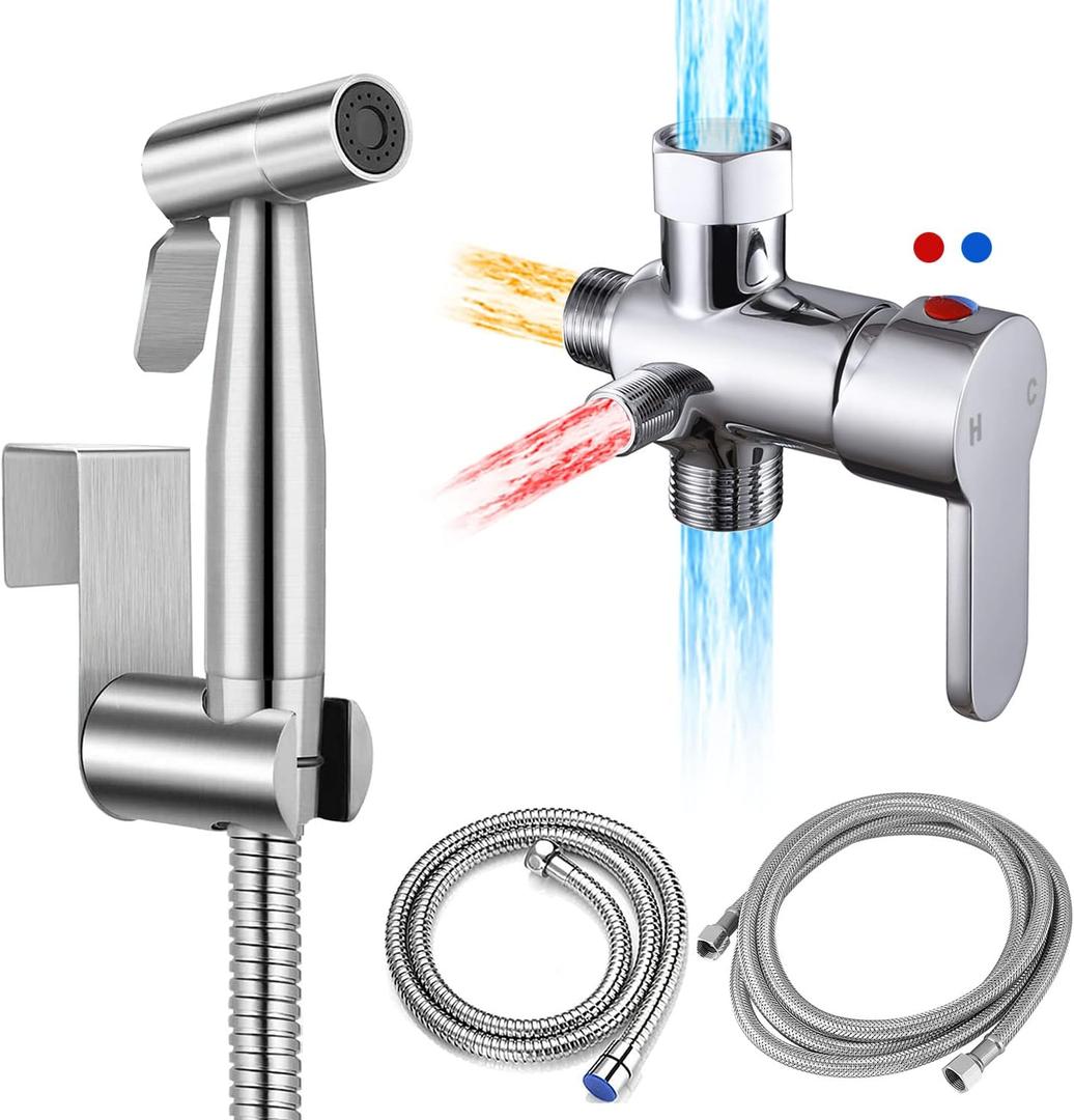 Bidet Sprayer Set with Mixing Valve, Warm & Cold Water
