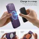 SURITCH for iPhone 16 Pro Case with Slide Camera Cover and Adjustable Kickstand, Compatible with MagSafe, Shockproof Bumper Case Slim Protective Cover for iPhone 16 Pro 6.3 Inch, Dark Purple