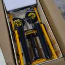 440lbs Material Lift Stacker, Hydraulic Fork Lift, 35.5" Max Lift Manual Forklift Pallet Lift Dolly, Manual Pallet Stacker for Supermarket, Warehouse, and Household, Effort-Saving Pedal Operation