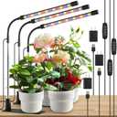 LPMZMBL Grow Lights for Indoor Plants, Full Spectrum LED Plant Lights with Base, Adjustable Height 6.5"-26", 10 Dimmable Levels, Auto Timer 3/9/12H, Desk Grow Lamps for Indoor Growing (3 Pack)