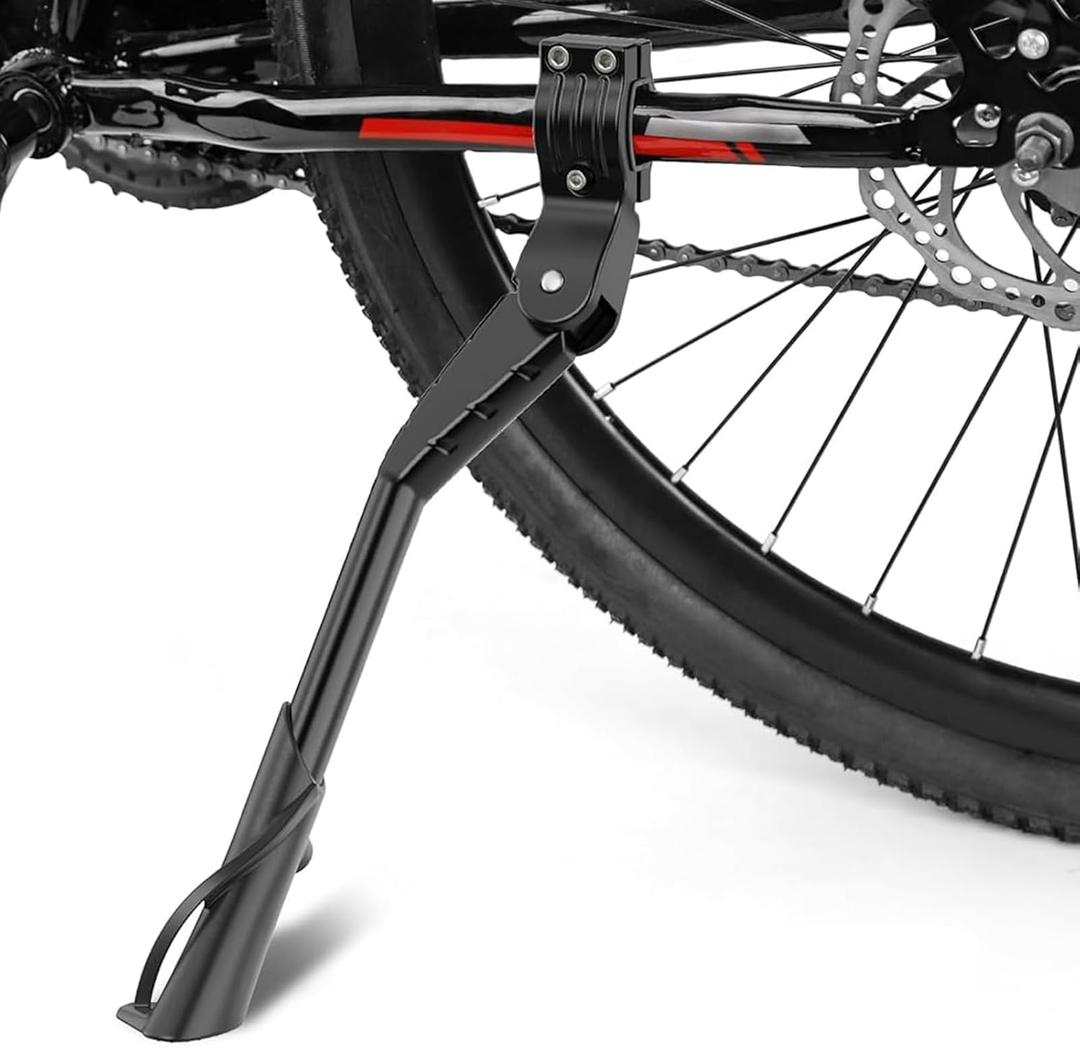 Cyfie Bike Kickstand for Adult's Bike, Adjustable Rear Side Bicycle Kickstands for 24 26 27 27.5 28 29 inch Mountain Bikes, Road Bikes, BMX, MTB, etc. Black for 24-29 inch Bike Wheel.