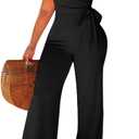 MESLIMA Women's Summer Sleeveless Short Romper Sexy Strap V Neck Wrap Front Tie Casual One Piece Jumpsuit