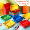 Hoolerry 25 Pcs Block Building Party Favor 5 lb Paper Food Trays Large Brick Theme Party Disposable Serving Tray Snack Tray for Food Building Block Birthday Baby Shower Decor (Bright Color)