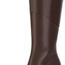 DOEYG Black Leather Knee High Boots for Women Kitten Heel Tall Boots Square Toe Stiletto Heels Heeled Boots Dressy Fashion Long Boots with Side Zipper (9.5, Chocolate Brown)