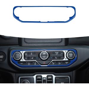 RT-TCZ Air Conditioning Dashboard Center Console Control Trim Panel Cover Interior Accessories Decoration Trim Kit for 2018-2022 Jeep Wrangler JL JLU & Jeep Gladiator JT (Blue)