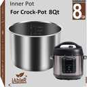 Original Inner Pot for Crock Pot 8 Quart - Stainless Steel Replacement Pot for Crock-Pot 8 Qt Multi-Cooker Crockpot XL Pressure Cooker Accessories Parts