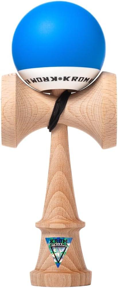KROM - Kendama Toy POP Dark Blue - High Wood Quality - Extra Strong - for Beginner and Pro - Gift Pack : Extra String + Stickers