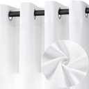 White Linen Curtains 84 Inch Length 2 Panels for Living Room Bedroom, Light Filtering Sheer Curtains 84 Inches, Elegant Modern Grommet Semi Sheer Soft Privacy Drapes
