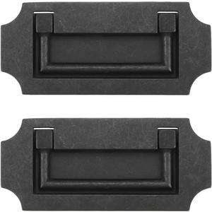 Antrader 2 Pcs Zinc Alloy Handle Drawer Hidden Drawer Cabinet Embedded Pull Ring Door Handle with Two M425, Two M430 Screws, Black