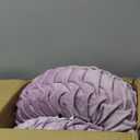 HIG Set of 2 Decorative Round Pleated Throw Pillows,Classy Accent Pumpkin Throw Pillows with Center Button,Vintage Velvet Floor Pillows for Sofa Vanity Chair Bed,Light Purple,14.5" Diameter(Ripple)