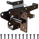Heavy Duty Gate Latch, Post Mount Automatic Self-Closing Door Latch,for Wooden/Vinyl Fence, Pool,Garden Outdoor, W/Mounting Screws (Black)