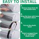 2 Pcs Portable AC Hose Insulation Sleeve, Air Conditioner Hose Cover Wrap, Fits 5" & 5.9" Diameter Exhaust Hose, Easy Installation AC Duct Insulation Wrap, Light Gray