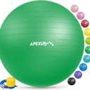APEXUP Yoga & Pilates Ball - Anti Slip Heavy Duty Gym Ball for Fitness, Balance & Core Workout, Dark Green