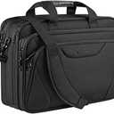 KROSER Laptop Bag Premium Laptop Briefcase Fits Up to 17.3 Inch Laptop Expandable Water-Repellent Shoulder Messenger Bag Computer Bag for Travel/Business/Men/Women-Black