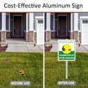 Heavy Duty Aluminum Pick Up After Your Dog Sign, 12" x 10" Metal Please Clean Up After Your Dog Signs With 28" Stake, Be A Good Neighbor Pick Up Your Dogs Poop Yard Sign, Polite, Weather Resistant