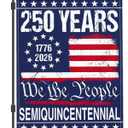 NASIAN 250 Year American Anniversary Flag 250th Anniversary USA Merchandise Garden Flag Patriotic 4th of July We The People 1776 Yard Garden Flags For Outside 12x18 Inch Double Sided Outdoor Banner Decorations