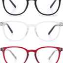 3 Pack Reading Glasses Spring Hinge Stylish Readers Black/Tortoise for Men and Women (Multicolor1)