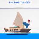 Honsheng Unsinkable Ship Boat in a Bottle BoxNon Sinking Anime Toy Boat Merch Acrylic Ship Fluid Drift Bottle Decorations Desk Ornament Decor for Fans Boys Girls Gifts (Yellow)