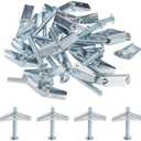 uxcell 20Pcs Spring Toggle Bolt Anchors, 3/8"x3" Butterfly Anchors Male Thread Spring Loaded Hollow Wall Round Head Toggle Bolt