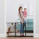 Regalo 58-Inch Easy Step Extra Tall Arched Dcor Walk Thru Baby Gate, Award Winning Brand, Includes 4-Inch Extension Kit, 4 Pack Pressure Mount Kit and 4 Pack Wall Mount Kit, Bronze (Black)