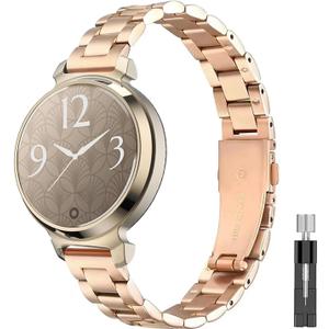 14mm Metal Band Compatible for Garmin Lily 2/Lily 2 Active, Stainless Steel Replacement Straps With Adjustment Tool