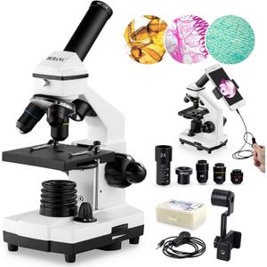 Microscope for Adults Kids, 100X-2000X BEBANG Compound Microscope with Microscope Slides, Microscope Kit for Kids Students Home School Lab